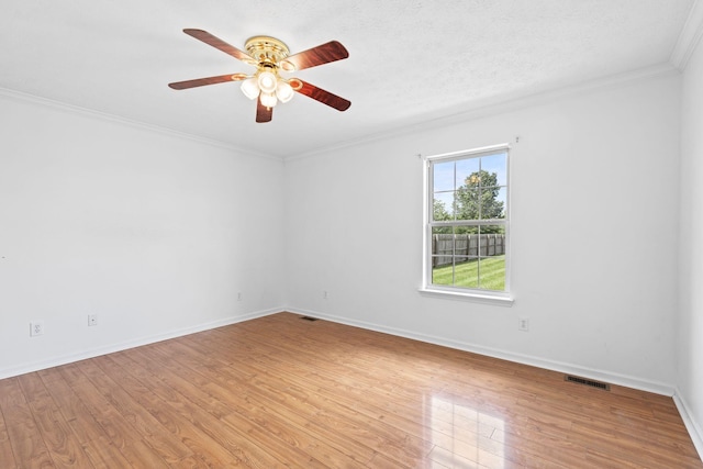174 Shirdell Dr, Richmond, KY 40475 - unfurnished room featuring ceiling fan, ornamental molding, light wood-style floors, and baseboards
