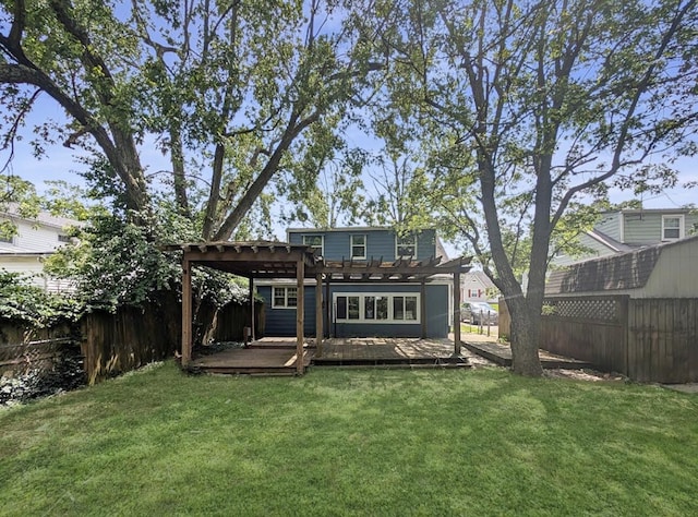 213 W Elm St, Nicholasville, KY 40356 - back of house with a pergola and a wooden deck