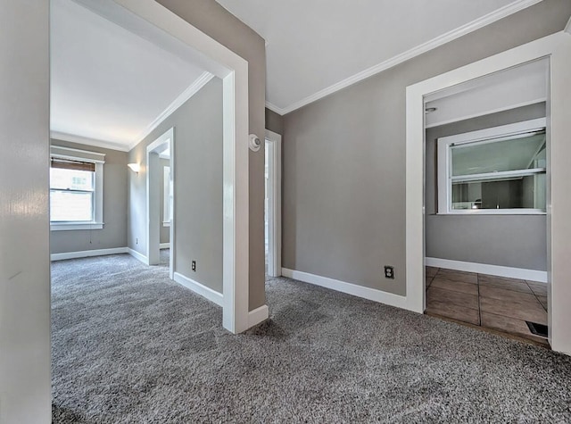 213 W Elm St, Nicholasville, KY 40356 - carpeted empty room featuring ornamental molding and baseboards