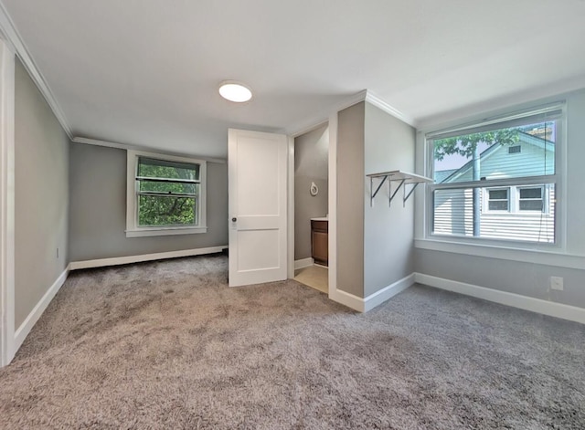 213 W Elm St, Nicholasville, KY 40356 - unfurnished bedroom with ornamental molding, carpet flooring, and baseboards