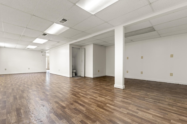 816 Stratton Ln, Winchester, KY 40391 - finished basement with a paneled ceiling, dark wood finished floors, and baseboards