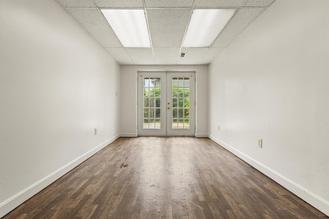 816 Stratton Ln, Winchester, KY 40391 - spare room with a drop ceiling, french doors, wood finished floors, and baseboards