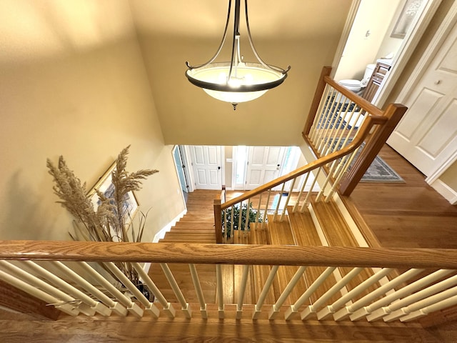 153 Pine Trail Rd, London, KY 40744 - stairway with wood finished floors and a high ceiling