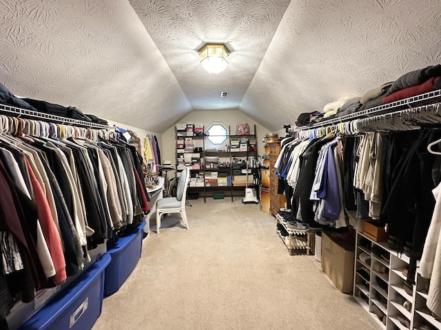 153 Pine Trail Rd, London, KY 40744 - walk in closet featuring carpet flooring and vaulted ceiling