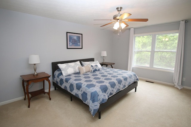 5420 Kiddville Ln, Lexington, KY 40515 - bedroom with light carpet, baseboards, and ceiling fan