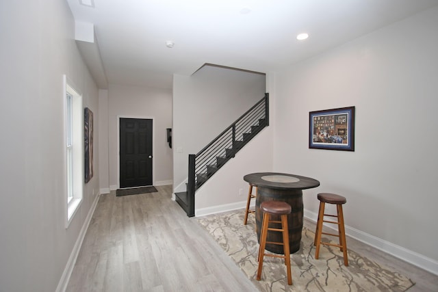 5420 Kiddville Ln, Lexington, KY 40515 - entrance foyer featuring light wood-style flooring, stairway, and baseboards