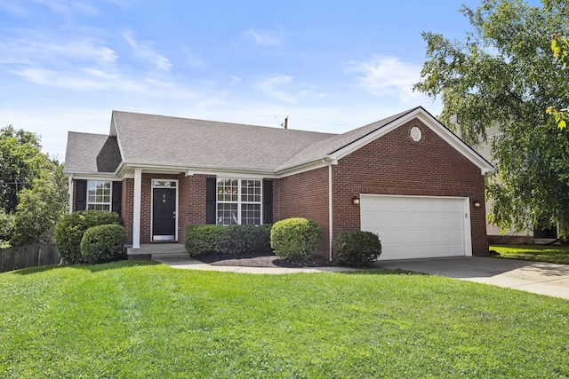 584 Southpoint Dr, Lexington, KY 40515 - view of front of property with driveway, brick siding, an attached garage, and roof with shingles
