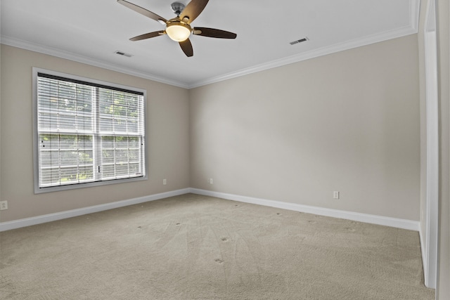 584 Southpoint Dr, Lexington, KY 40515 - spare room featuring crown molding, light colored carpet, and a ceiling fan