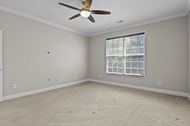 584 Southpoint Dr, Lexington, KY 40515 - unfurnished room with ornamental molding, light colored carpet, and ceiling fan