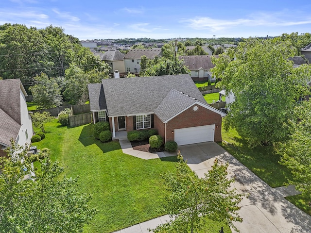 584 Southpoint Dr, Lexington, KY 40515 - view of front of property with brick siding, driveway, an attached garage, roof with shingles, and a residential view