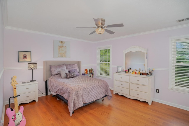 1280 Kennecott Way, Lexington, KY 40514 - bedroom featuring light wood-style floors, crown molding, and a ceiling fan