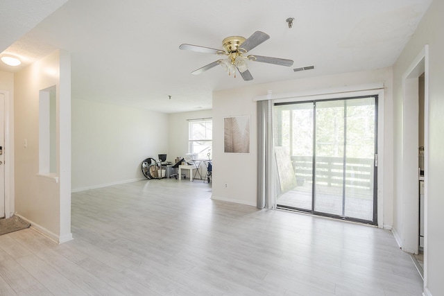 421 Redding Rd Unit 56, Lexington, KY 40517 - empty room with ceiling fan, light wood-type flooring, baseboards, and fire sprinkler in ceiling