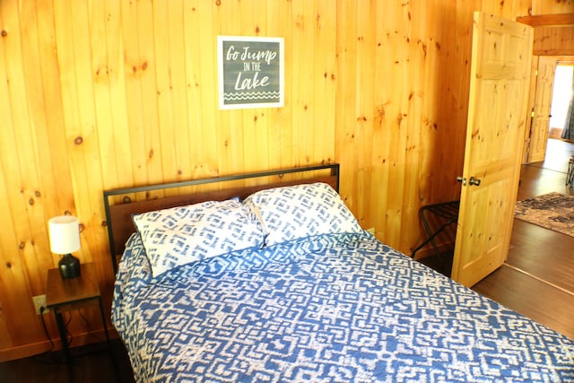 16 Hardwood Hl, Salt Lick, KY 40371 - bedroom with wood walls, wood finished floors, and a closet