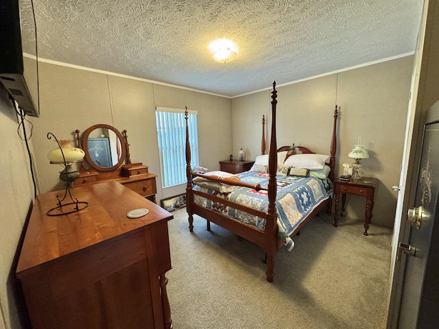 115 Wolf Creek Crossing Rd, Nancy, KY 42544 - bedroom featuring ornamental molding, light colored carpet, and a textured ceiling