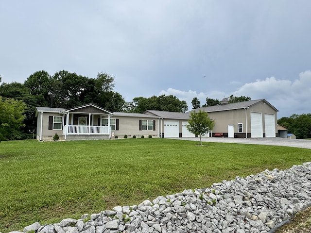 115 Wolf Creek Crossing Rd, Nancy, KY 42544 - single story home featuring covered porch, a front lawn, and crawl space