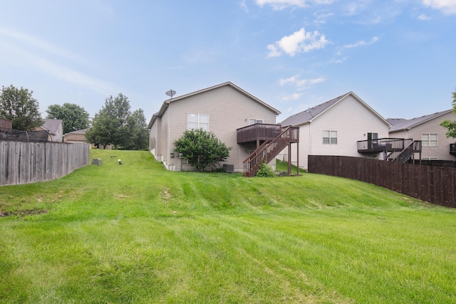 3008 Roundway Down Ln, Lexington, KY 40509 - rear view of property with stairway and a wooden deck