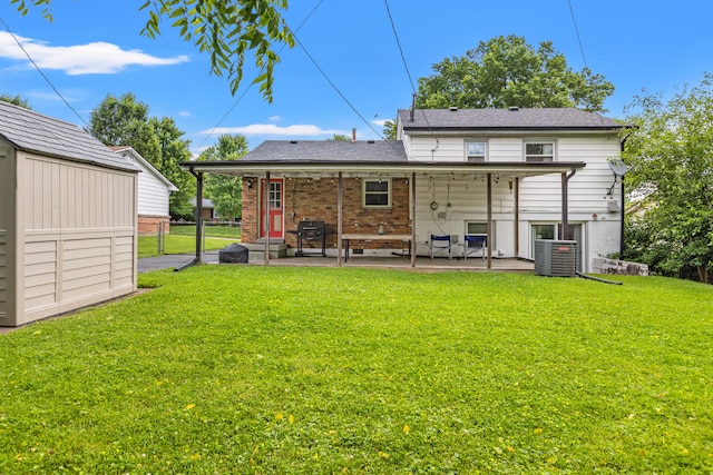 1716 Biloxi Ct, Lexington, KY 40505 - rear view of property featuring a patio area, central air condition unit, and roof with shingles
