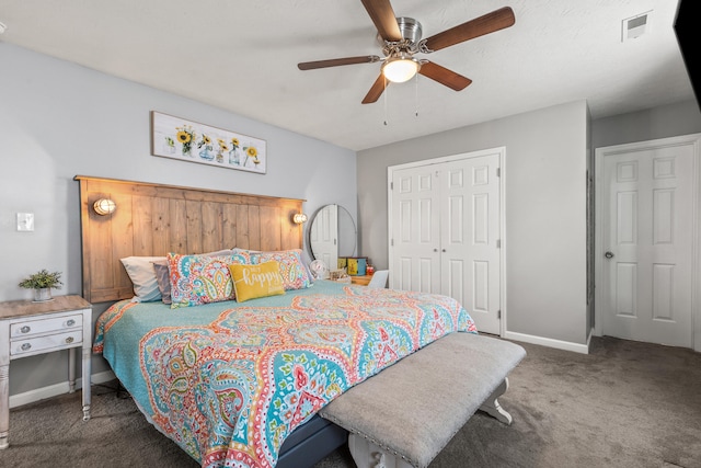 416 Scottsdale Cir, Lexington, KY 40511 - carpeted bedroom featuring a closet and ceiling fan