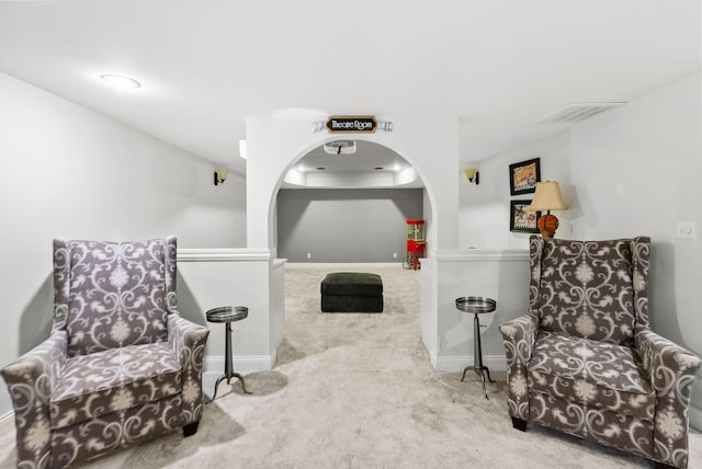1022 Forest Hill Dr, Lawrenceburg, KY 40342 - sitting room featuring carpet flooring and arched walkways