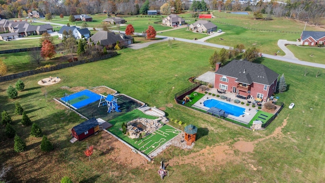 1022 Forest Hill Dr, Lawrenceburg, KY 40342 - drone / aerial view of a pool area