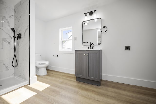 460 Spring St, Mt Sterling, KY 40353 - full bathroom with vanity, a marble finish shower, and wood finished floors