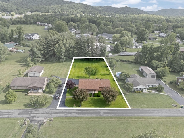 2299 Mcbrayer Rd, Clearfield, KY 40313 - aerial perspective of suburban area featuring property boundaries highlighted and mountains