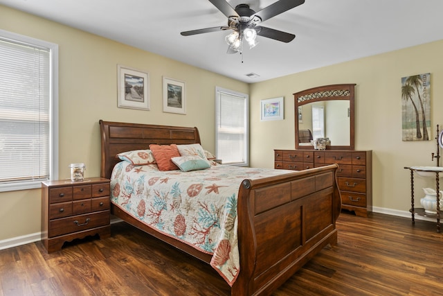 102 Dickinson Ct, Georgetown, KY 40324 - bedroom featuring dark wood-style floors and ceiling fan