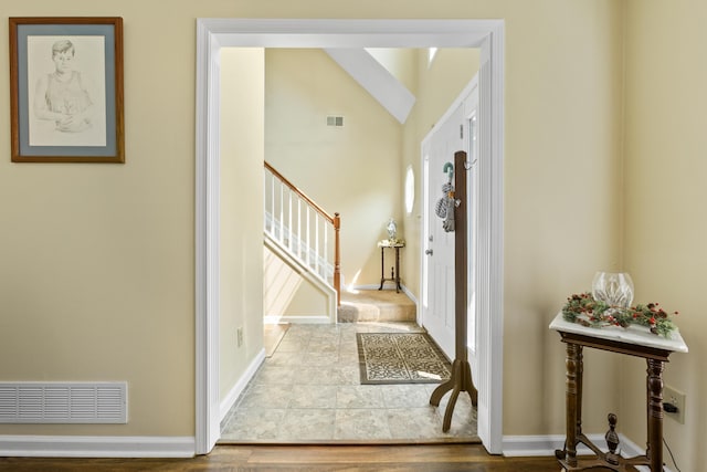 102 Dickinson Ct, Georgetown, KY 40324 - entryway featuring stairway and baseboards