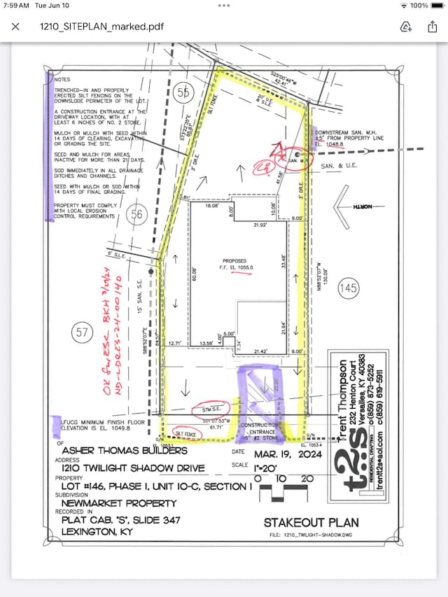 1210 Twilight Shadow Dr, Lexington, KY 40509 - survey map / technical document
