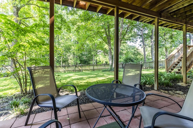 768 Emmett Creek Ln, Lexington, KY 40515 - fenced backyard featuring stairs and a patio