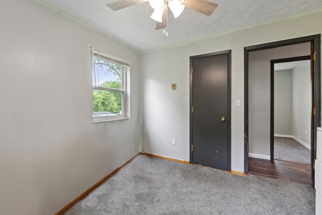 15 Conlee Ln, Stanton, KY 40380 - unfurnished bedroom featuring carpet flooring, a textured ceiling, baseboards, and a ceiling fan