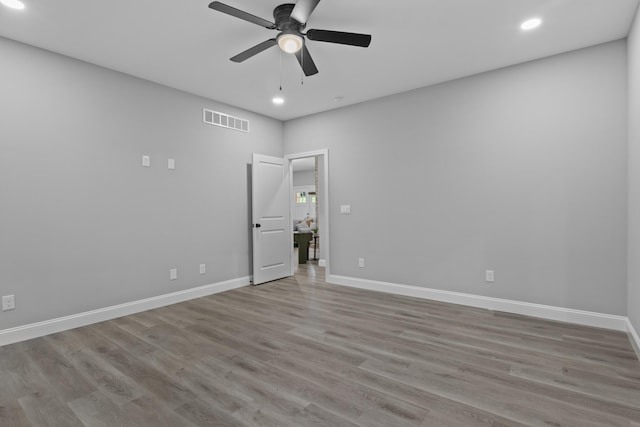 437 Boones Creek Rd, Lancaster, KY 40444 - unfurnished bedroom with recessed lighting, wood finished floors, baseboards, and ceiling fan