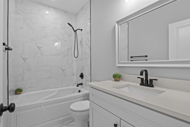 437 Boones Creek Rd, Lancaster, KY 40444 - full bathroom featuring vanity, marble finish floors, bathing tub / shower combination, and toilet
