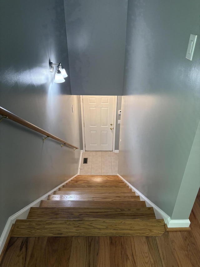 260 Beech Fork Blvd, Clay City, KY 40312 - stairs with baseboards and wood finished floors