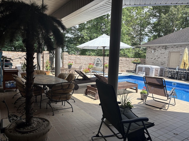 260 Beech Fork Blvd, Clay City, KY 40312 - fenced backyard with outdoor dining area, a hot tub, and a deck