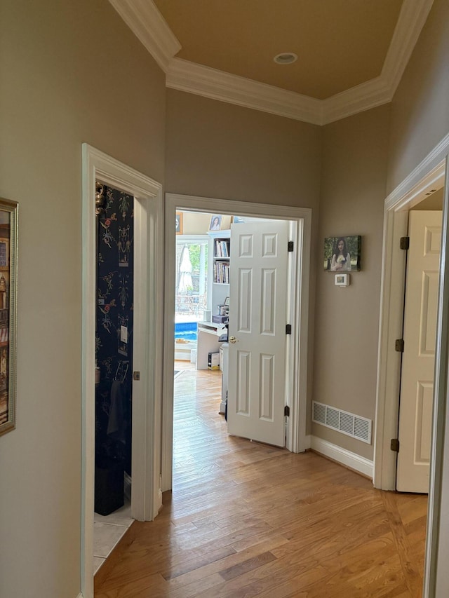 260 Beech Fork Blvd, Clay City, KY 40312 - corridor with ornamental molding and light wood-type flooring