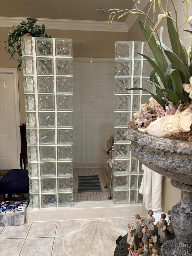 260 Beech Fork Blvd, Clay City, KY 40312 - full bath with a walk in shower, crown molding, and tile patterned flooring