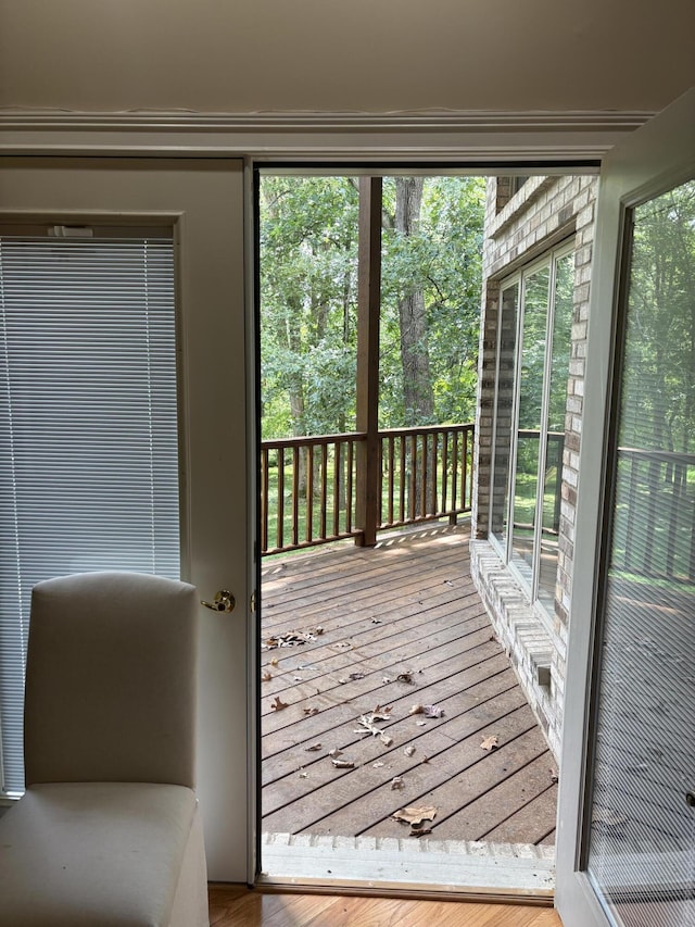 260 Beech Fork Blvd, Clay City, KY 40312 - doorway to outside with plenty of natural light and wood finished floors