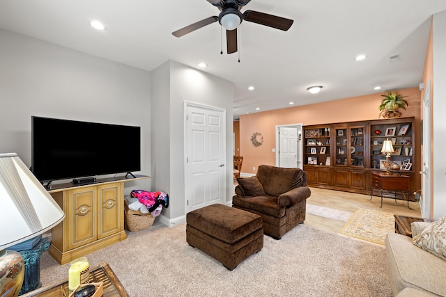 111 Acorn Path, Georgetown, KY 40324 - living area with recessed lighting and ceiling fan