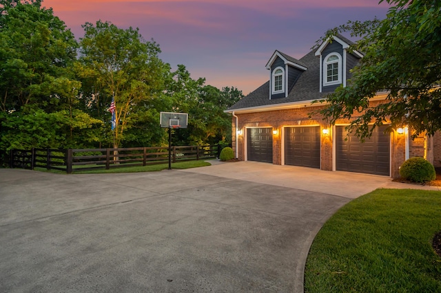 315 Whispering Brook Dr, Nicholasville, KY 40356 - view of front of property with brick siding, concrete driveway, a garage, and roof with shingles