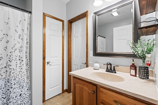 200 Maxwell Ln, Somerset, KY 42503 - full bath with vanity, tile patterned floors, and a shower with shower curtain