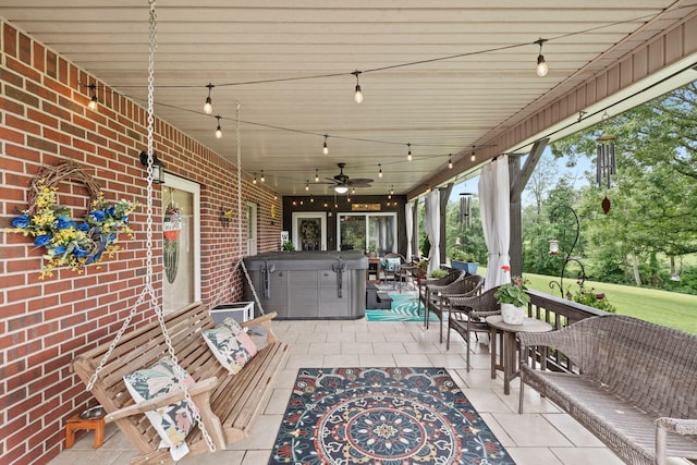 200 Maxwell Ln, Somerset, KY 42503 - view of patio / terrace with a hot tub and ceiling fan