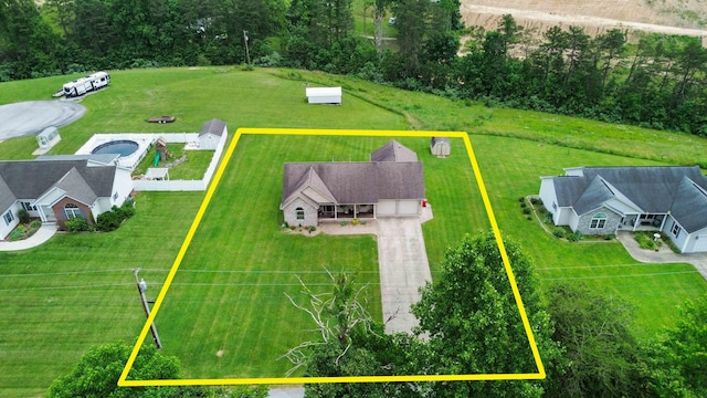 195 Couch Baker Ln, London, KY 40744 - aerial view of property and surrounding area with property boundaries highlighted
