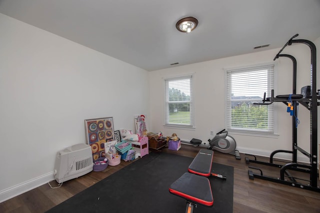 106 Squires Pointe Rd, Paris, KY 40361 - workout area featuring wood finished floors and baseboards