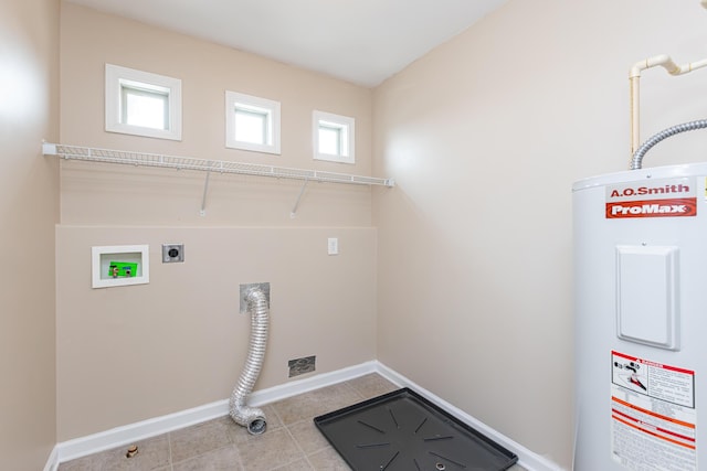 3123 Daly Pl, Lexington, KY 40511 - laundry room with hookup for an electric dryer, water heater, tile patterned flooring, and washer hookup