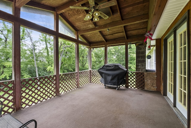 1651 Waits Rd, Cynthiana, KY 41031 - sunroom / solarium with ceiling fan and vaulted ceiling