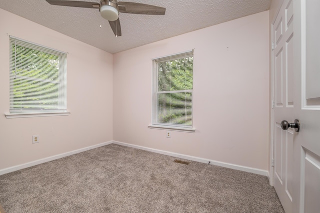 242 Possum Ridge Rd, West Liberty, KY 41472 - carpeted spare room featuring plenty of natural light, ceiling fan, and a textured ceiling