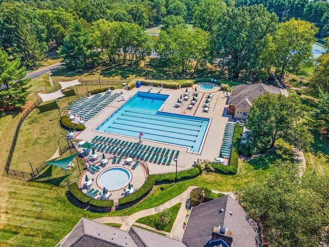 4991 Tynebrae Rd, Lexington, KY 40515 - aerial view of property's location featuring a pool area