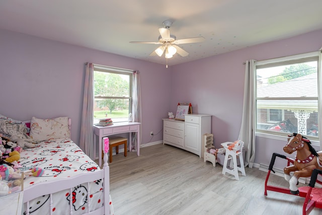 111 Hagan Ct, Lancaster, KY 40444 - bedroom featuring light wood finished floors and a ceiling fan