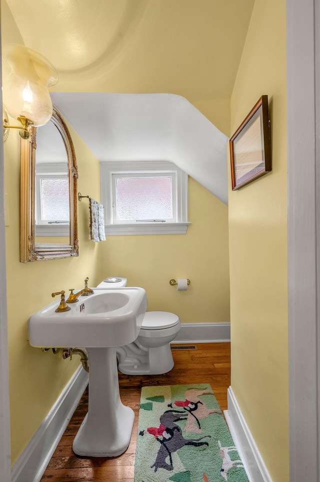 315 Desha Rd, Lexington, KY 40502 - half bath featuring wood finished floors, lofted ceiling, and plenty of natural light